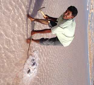 Salzsee / Salzkristall stechen