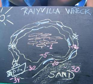 Raiyvilla Wreck Tauchplatzkarte