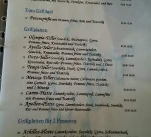 Speisekarte