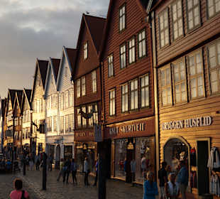 Bergen Bryggen im Abendlicht