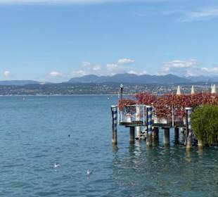 Blick vom Hafen über den Gardasee
