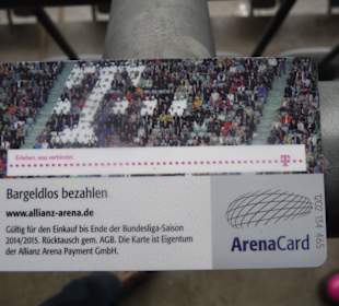 Arena Card wird zum zahlen benutzt