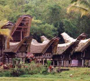 Torayahäuser eines Dorfes