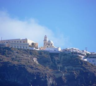 Santorin selbst im Bild Landschaft, Stadt