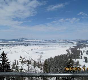 Blick von Schloss Neuschwanstein ins Tal