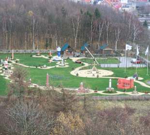 Blick vom Leutturm Niechorze auf den Miniaturpark 