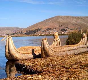 Hand-made boats from reed