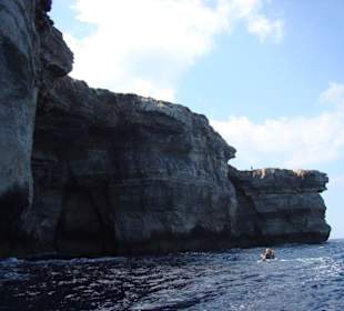 Anfahrt aufs Felstor im offenen Meer