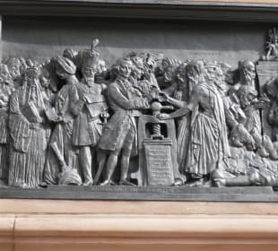 Man freut sich über die Erfindung den Buchdruck