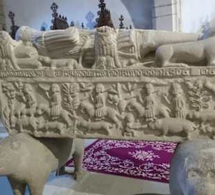 Schweine als Sargträger.