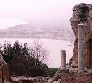 Blick vom griechischen Theater nach Naxos