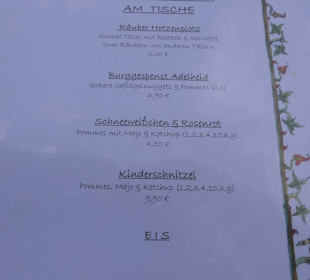 Speisekarte Stand: 07/2023