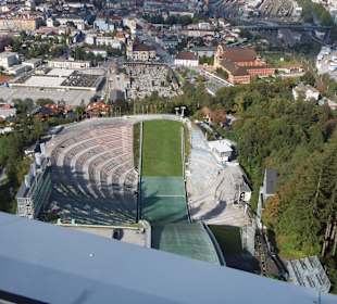 Vom Geländer Aussicht auf Innsbruck