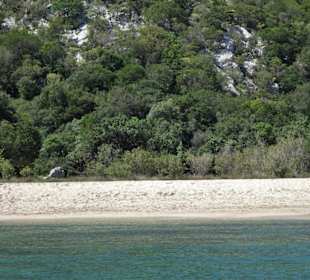 Blick auf die Cala di Luna von der Wasserseite