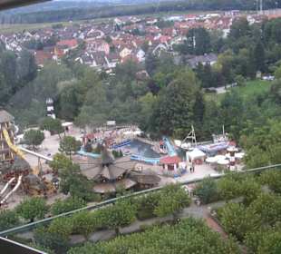 Blick von oben auf den Park