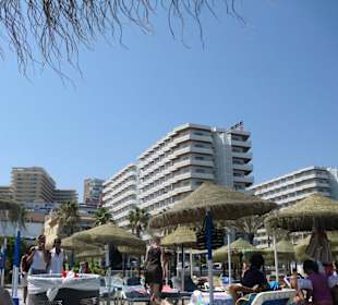 Strandpromenade vom Meer aus.