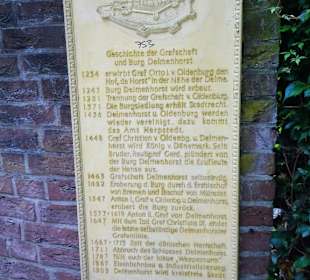 Zeittafel auf der Burginsel der Graftanlagen