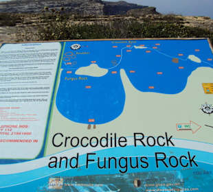 Hinweistafel am Azure Window