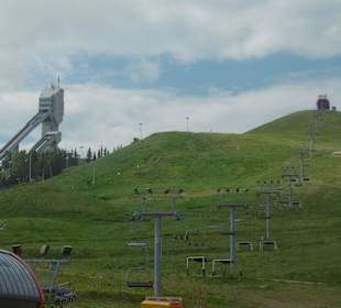 Sprungschanzen und Lift Winterolympiade 1988