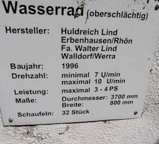 Typenschild Wasserrad