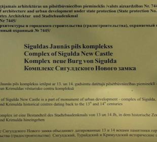 Texte der Hinweistafel zum Schloss Sigulda