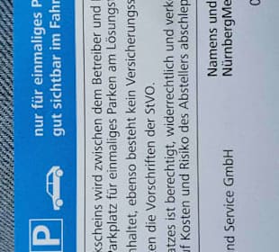 Parkschein mit Betrag