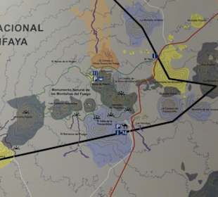 Hinweistafel der Montana del Fuego