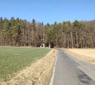 Weg zur Kapelle am Waldesrand