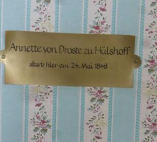 Sterbezimmer von Annette von Droste-Hülshoff