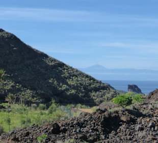Blick vom Archäologiepark Maipés nach Teneriffa