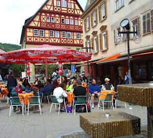 Künzelsau,gemütliches Straßencafé in der Altstadt