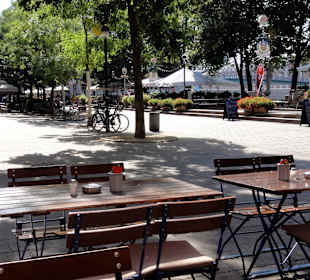 Sitzplätze im Paulaner´s  im Außenbereich