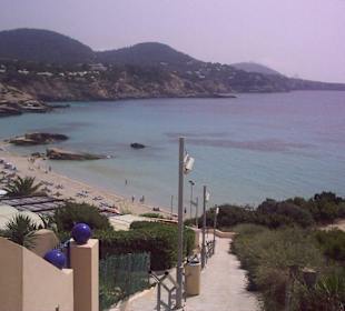 Sicht auf den Strand von Cala Tarida