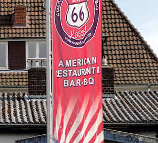 Fahne vor dem Restaurant