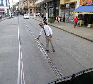 Weichenstellung noch mit Hand