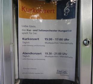 Ankündigungen des Kurorchesters