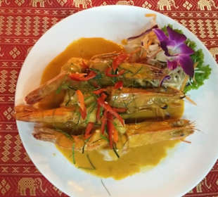 Tiger Prawn with thai Curry sauce 