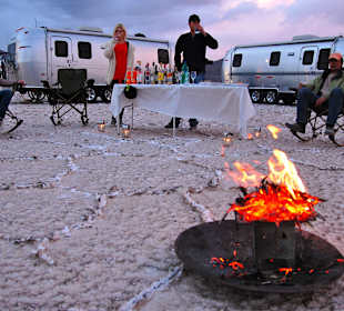 Cocktails in the middle of the Uyuni Salt Flats