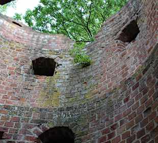 Schießscharten entlang der Mauer