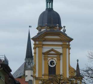 Blick zur evangelischen Stadtkirche