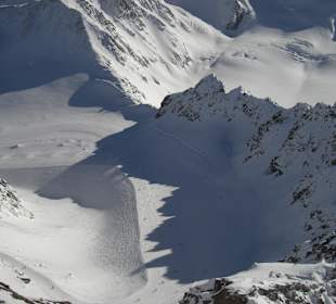 Aussicht auf die Piste vom Wildspitz