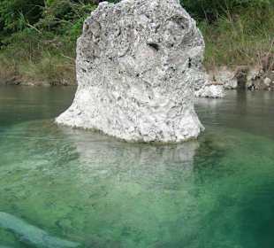 Eine der tiefsten Stellen der Floßtour