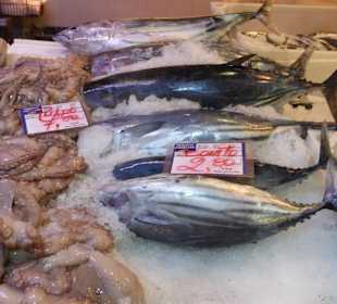 Markthalle: Die Fisch- und Meeresfrüchteabteilung