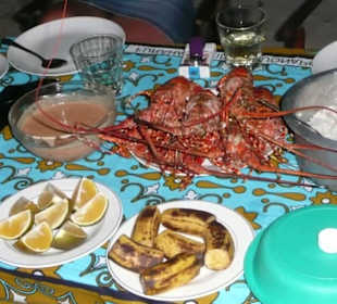 Lobster zum Abendessen direkt am Strand