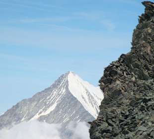 Blick vom Allalin : Weisshorn, Gipfel Allalin