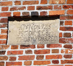 Erinnerung an eine Renovierung des Schlossturmes