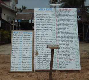 Speisekarte des Restaurants