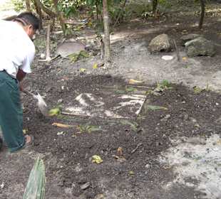 Unter der Erde wurde das Essen gegart