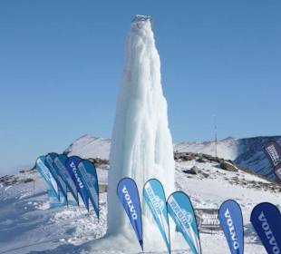 Blick auf das Volvo Ice Camp