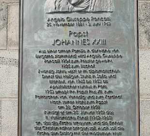 Gedenktafel Papst Johannes XXIII. (A.G. Roncalli)
